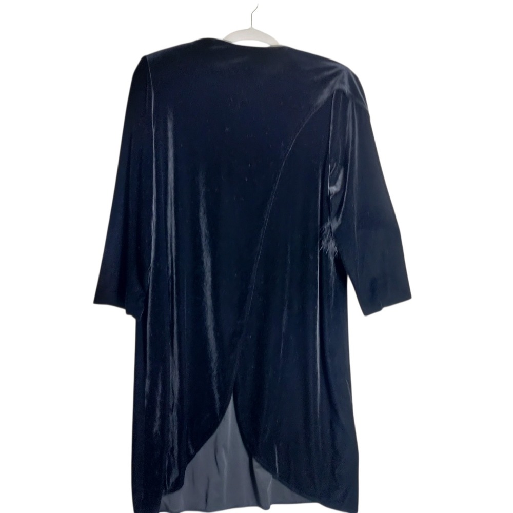 Alex Evenings Womens Black Velvet Sheath Dress with Feather Trim Scarf 1X